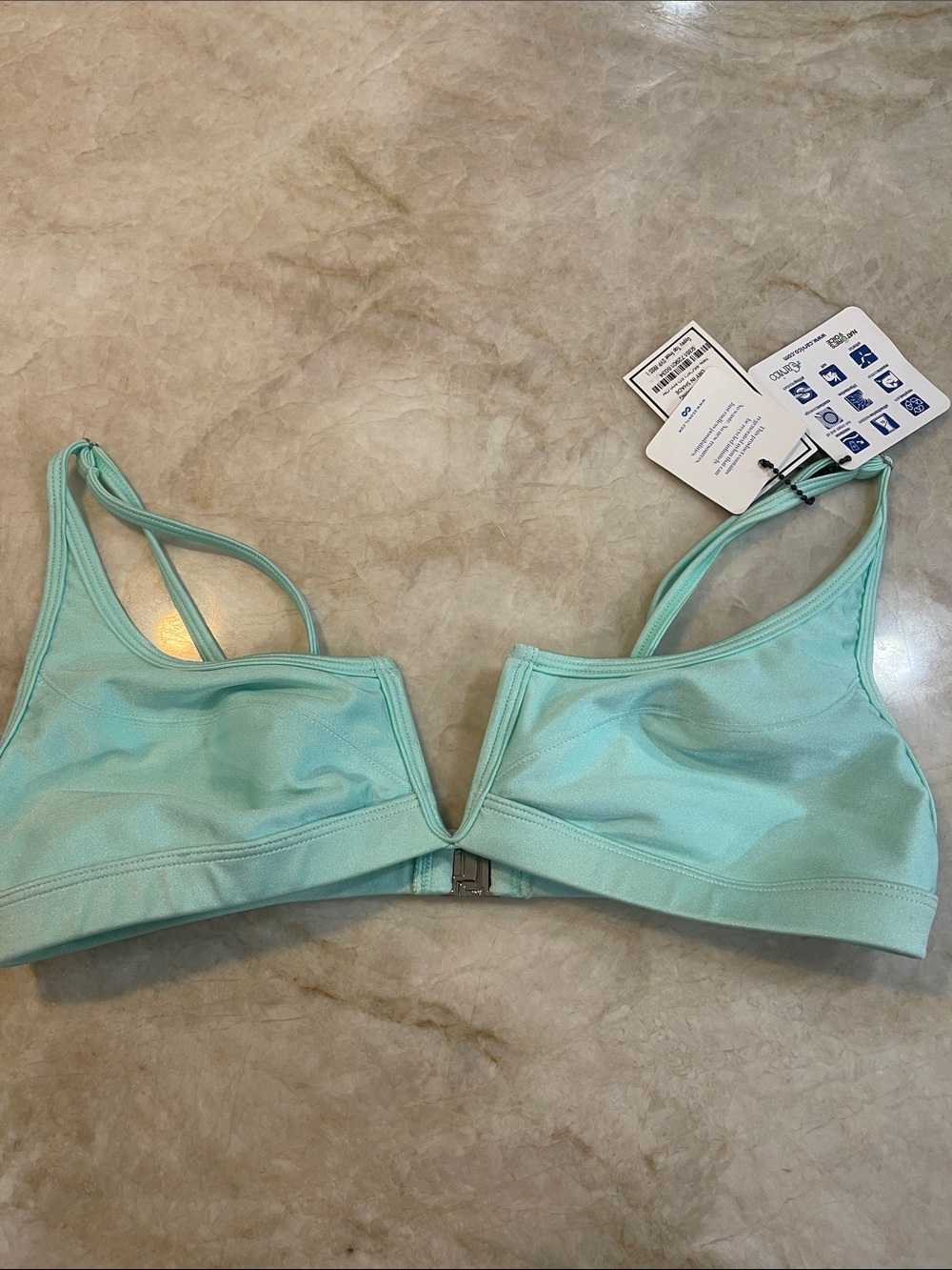 Light Mint V-Neck Swim Top